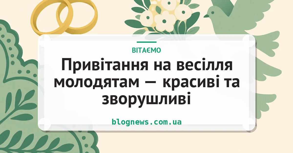 Привітання на весілля молодятам — красиві та зворушливі — листівка з підписом